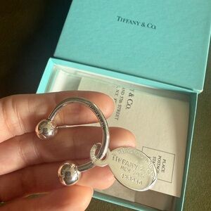 Authentic Return to Tiffany Oval Tag Key Ring sterling silver 925